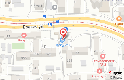 Продовольственный магазин в Октябрьском районе на карте