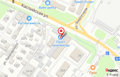Пункт технического осмотра на улице Луначарского на карте