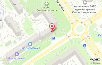 Служба посуточной аренды квартир в микрорайоне Солнечный на карте