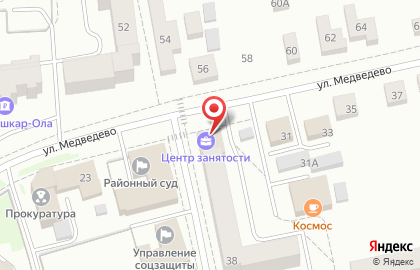 Центр занятости населения Медведевского района на карте