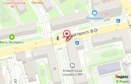 Супермаркет Пятёрочка на улице Шевченко, 27 на карте