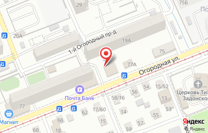 Магазин продовольственных магазинов Сокурские Хлеба на Огородной улице на карте