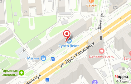 Супермаркет Лента в Новосибирске на карте