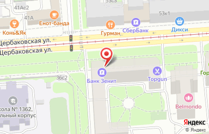 Банк Зенит в Москве на карте