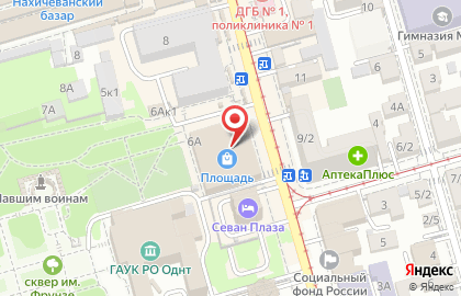 Оранжевый слон на площади Толстого на карте