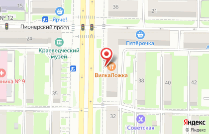 Ресторан быстрого обслуживания Вилка-Ложка на проспекте Металлургов на карте