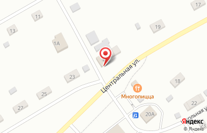Продовольственный магазин на Центральной улице на карте