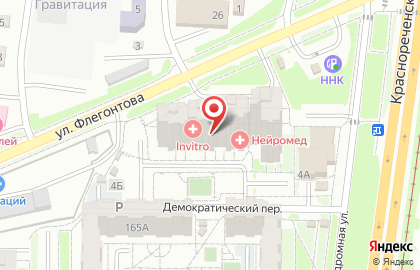 Медицинская компания Инвитро в Индустриальном районе на карте