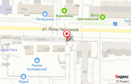 Киоск по продаже фастфудной продукции в Комсомольском районе на карте