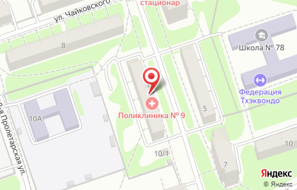 Городская поликлиника №9 на улице Кучерявенко на карте