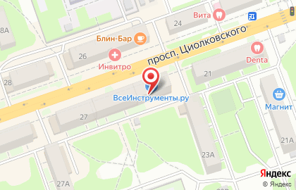 Сеть супермаркетов Магнит на проспекте Циолковского на карте