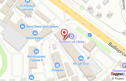 Автосервис Авангард-Сервис на Выборгском шоссе на карте