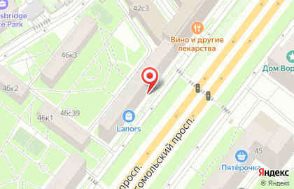 Магазин алкогольных напитков krasnostop.ru на Комсомольском проспекте на карте