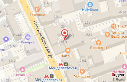 Студия красоты Nails Up на Новослободской улице на карте