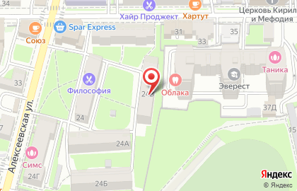 Нижегородский областной туристский клуб на Алексеевской улице на карте