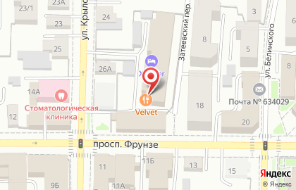 Ресторан Velvet на карте