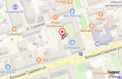 Автостоянка на улице Суворова на карте