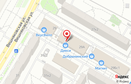 Супермаркет ДИКСИ на Вешняковской улице, 29А на карте