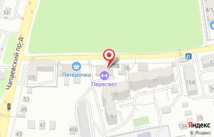 Спортивный клуб Пересвет на улице Чапаева на карте