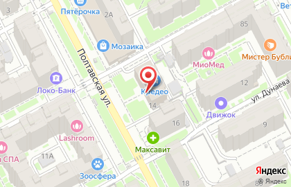 Школа танцев ИСКРА на Полтавской улице на карте