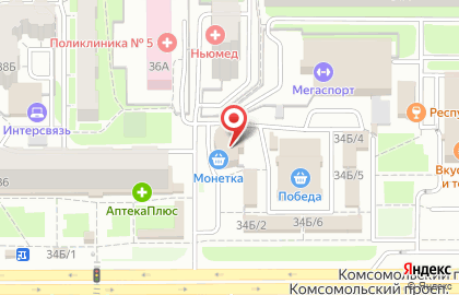 Женский фитнес-клуб FitCurves на Комсомольском проспекте на карте