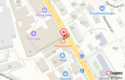 Кафе Меридиан в Центральном районе на карте