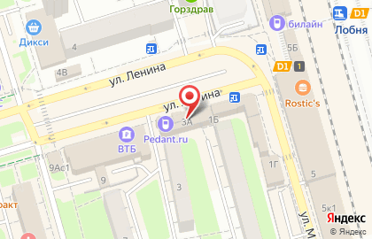 Сеть ювелирных салонов Золотой Прайд на улице Ленина в Лобне на карте