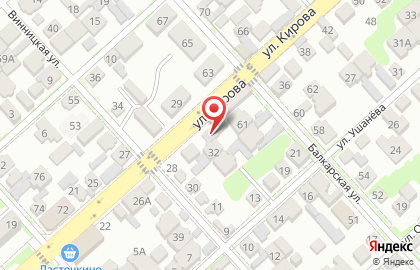 Шиномонтажная мастерская на улице Кирова на карте