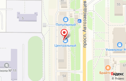 Торговый центр Центральный на проспекте Автозаводцев на карте