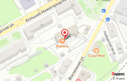 Кафе-ресторан Баринъ на Большой Нижегородской улице на карте