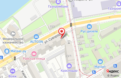 Магазин алкогольной продукции Кентро на улице Суворова на карте