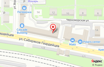 Магазин канцелярии и бытовой химии на улице Сибиряков-Гвардейцев на карте