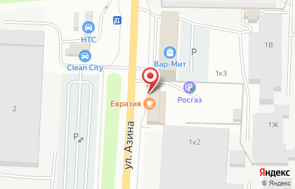 Столовая Евразия на улице Азина на карте