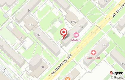 Продовольственный магазин Дельфин на улице Винокурова на карте