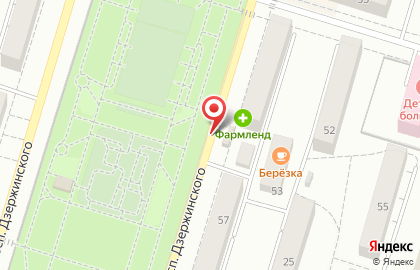 Киоск по продаже печатной продукции Уральская Пресса на проспекте Дзержинского на карте