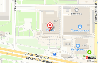 Супермаркет Магнит на проспекте Гагарина на карте