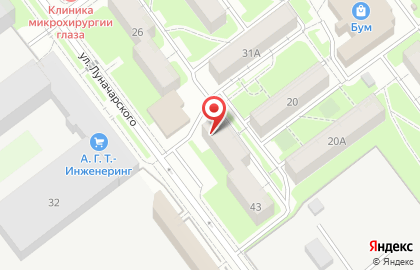 Телекоммуникационная компания RialCom на улице Луначарского на карте