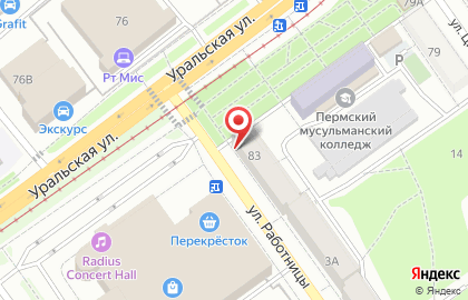 Супермаркет Лион в Мотовилихинском районе на карте