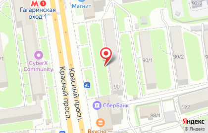 Авеню на Красном проспекте на карте