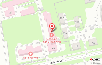 Детская городская больница №8 в Чкаловском районе на карте