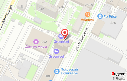 Магазин тканей в Пскове на карте