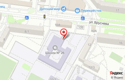 Спортивный клуб Титан на улице Бруснева на карте