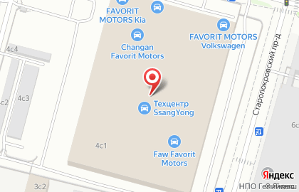 Автоцентр FAVORIT MOTORS ЮГ в 1-м Дорожном проезде на карте