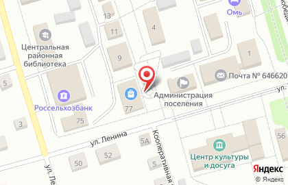 Фирменная розничная сеть магазинов Тюкалиночка на улице Ленина на карте