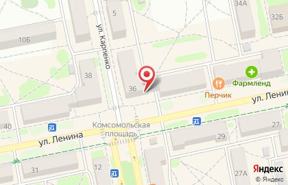 Магазин молочной продукции на улице Ленина на карте