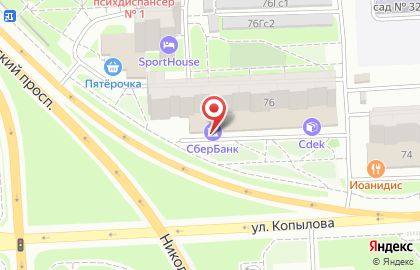 Продуктовый магазин Царский стол на улице Копылова на карте