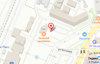 Кафе-бар Золотой цыпленок в Железнодорожном районе на карте