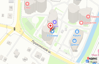 Универсальный магазин 3 сезона на Московском проспекте, 57 к 2 в Пушкино на карте