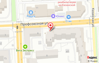 Супермаркет Вятские Рассветы на Профсоюзной улице на карте
