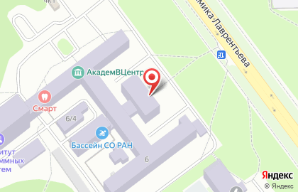 Банкомат Банк Уралсиб на проспекте Академика Лаврентьева на карте